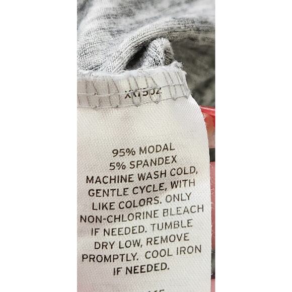 Nordstrom Gray Heathered V Neck Long Sleeve Top Medium Drop Shoulder Lightweight - Picture 5 of 5